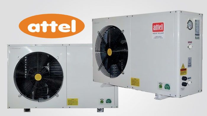 Οι αντλίες θερμότητας της Attel περιλαμβάνουν συμπιεστές της Mitsubishi, της Toshiba και της Panasonic.
