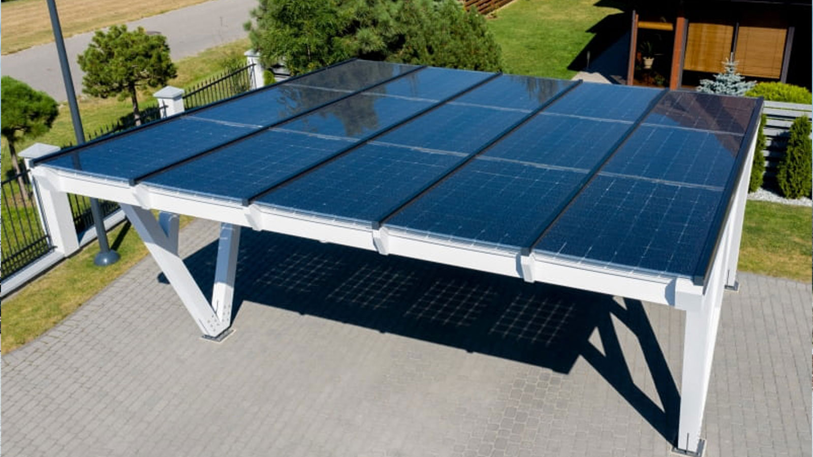 Carport with Integrated Solar Panel
