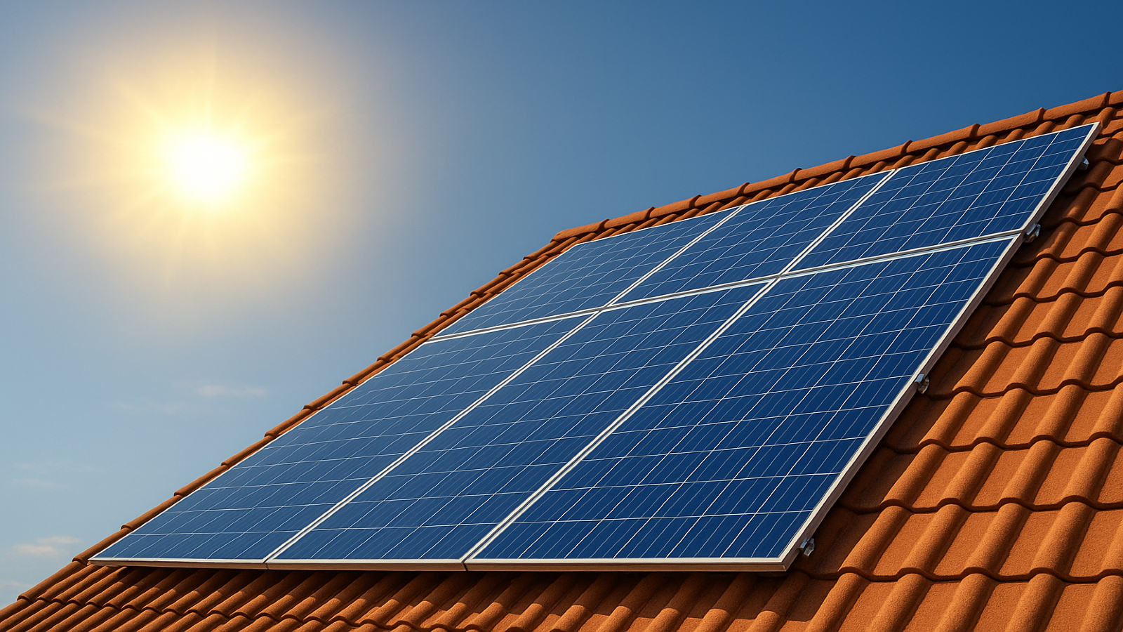 Ηλιακός θερμοσίφωνας σε ταράτσα ελληνικού σπιτιού κάτω από ήλιο.