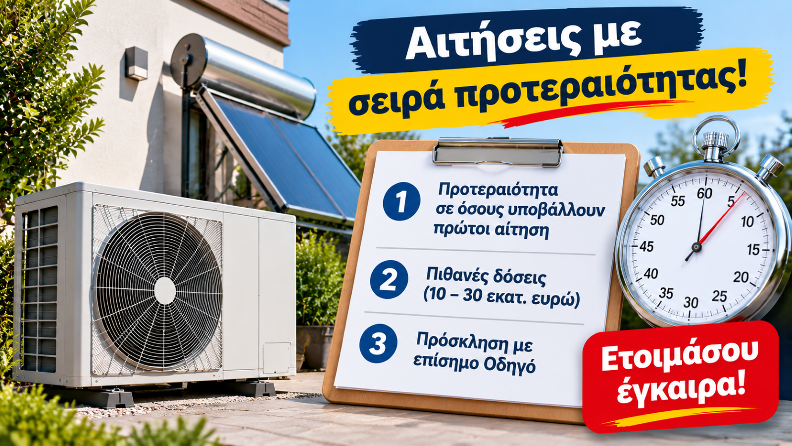 Εξετάζεται οι επιδοτήσεις να δίνονται με χρονική προτεραιότητα υποβολής των αιτήσεων και σε διαδοχικούς κύκλους χρηματοδότησης 10 έως 30 εκατ. ευρώ. Η διαδικασία δεν έχει οριστικοποιηθεί και η πλατφόρ