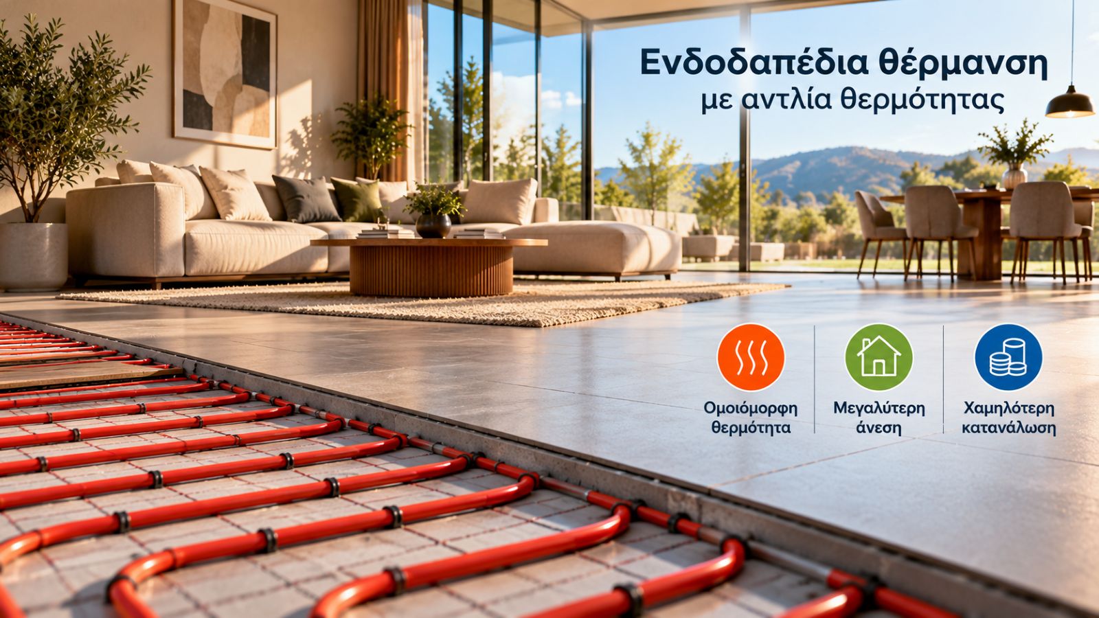 Ενδοδαπέδια θέρμανση & αντλία θερμότητας: Ο συνδυασμός για οικονομία και άνεση 