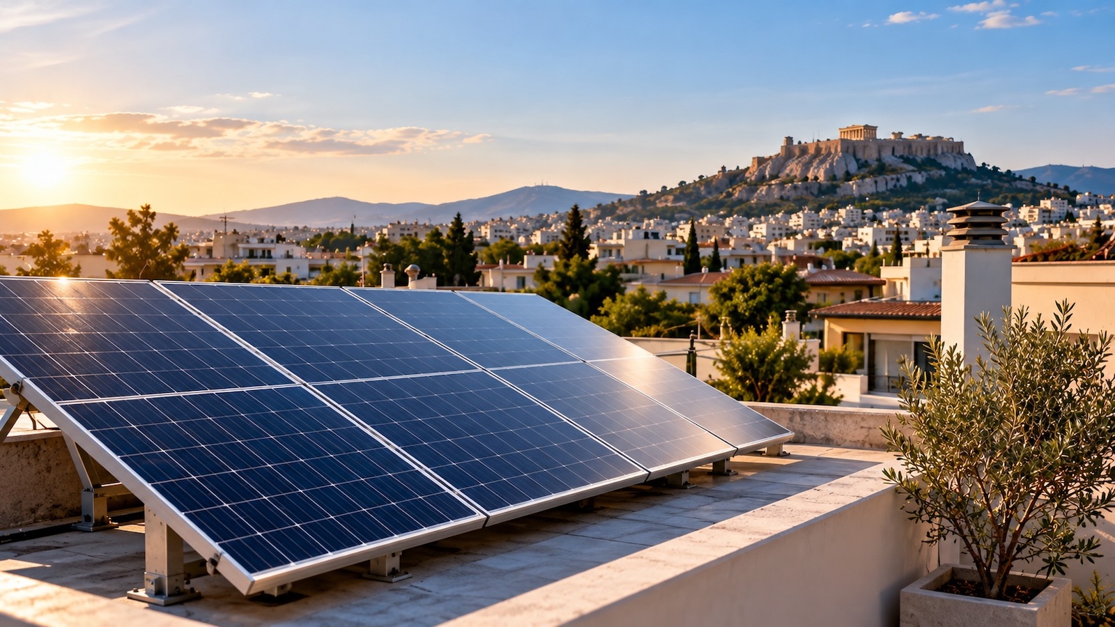 Η μπαταρία κρατά μέρος της μεσημεριανής παραγωγής για να το χρησιμοποιήσεις όταν πέσει ο ήλιος.
