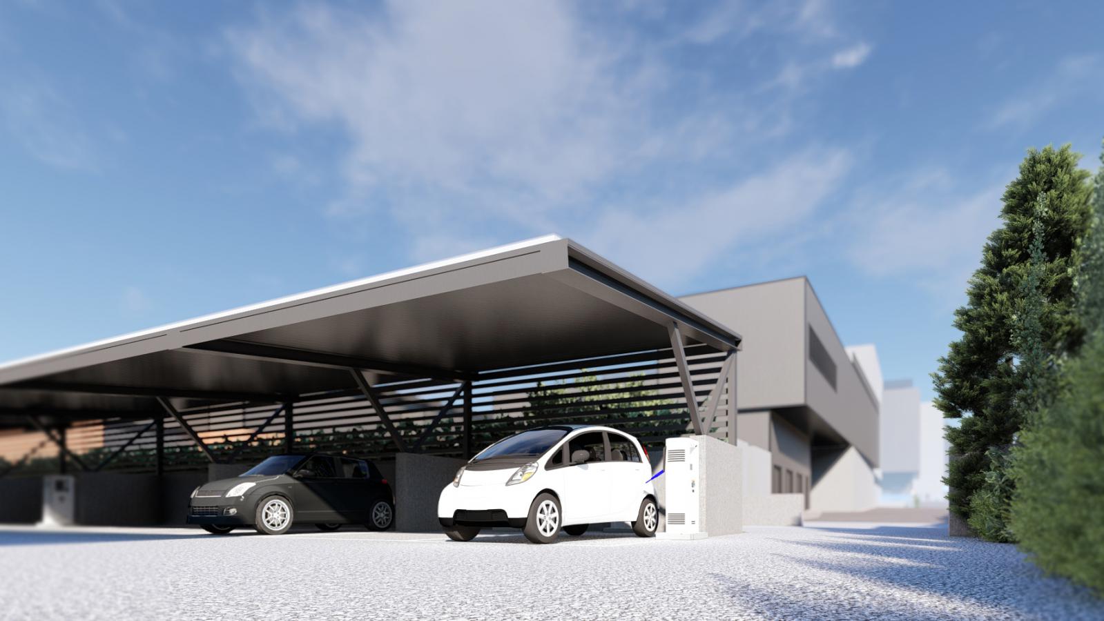 Ο χώρος στάθμευσης θα παρέχει και υποδομή φόρτισης για ηλεκτρικά οχήματα.