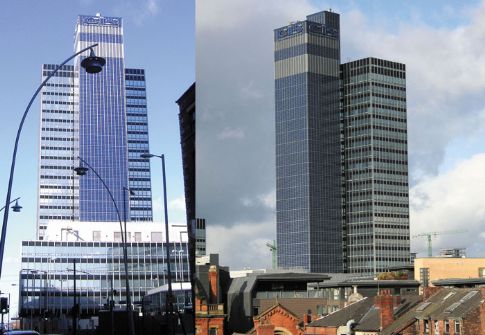Ο πύργος CIS (δεύτερο ψηλότερο κτίριο του Manchester της Αγγλίας) αποτελεί ένα πολύ ενδιαφέρον παράδειγμα μεγάλου κτιρίου με φωτοβολταϊκή πρόσοψη.