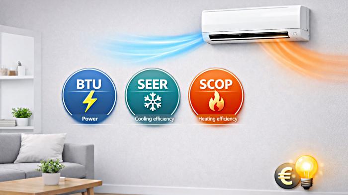 ��� ������ ������������ ���� ���������� �� ��������� BTU, SEER ��� SCOP